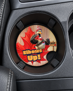Load image into Gallery viewer, Elbows Up! Canadian Red Cedar Car Coaster
