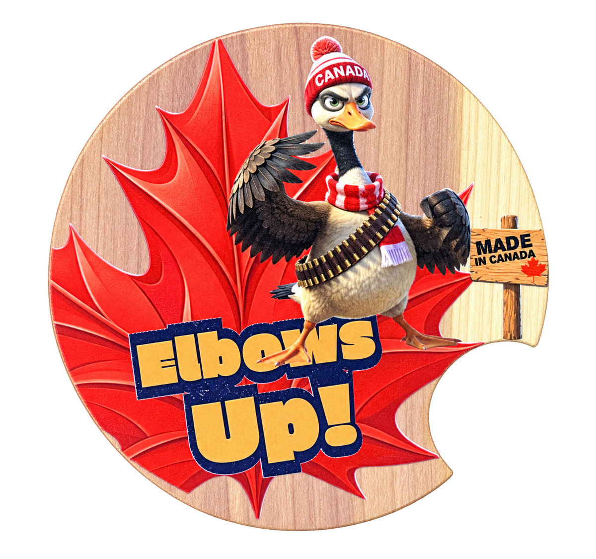 Elbows Up! Cedar Car Coaster
