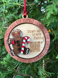 Gingerbread Santa Tracker Wood Ornament