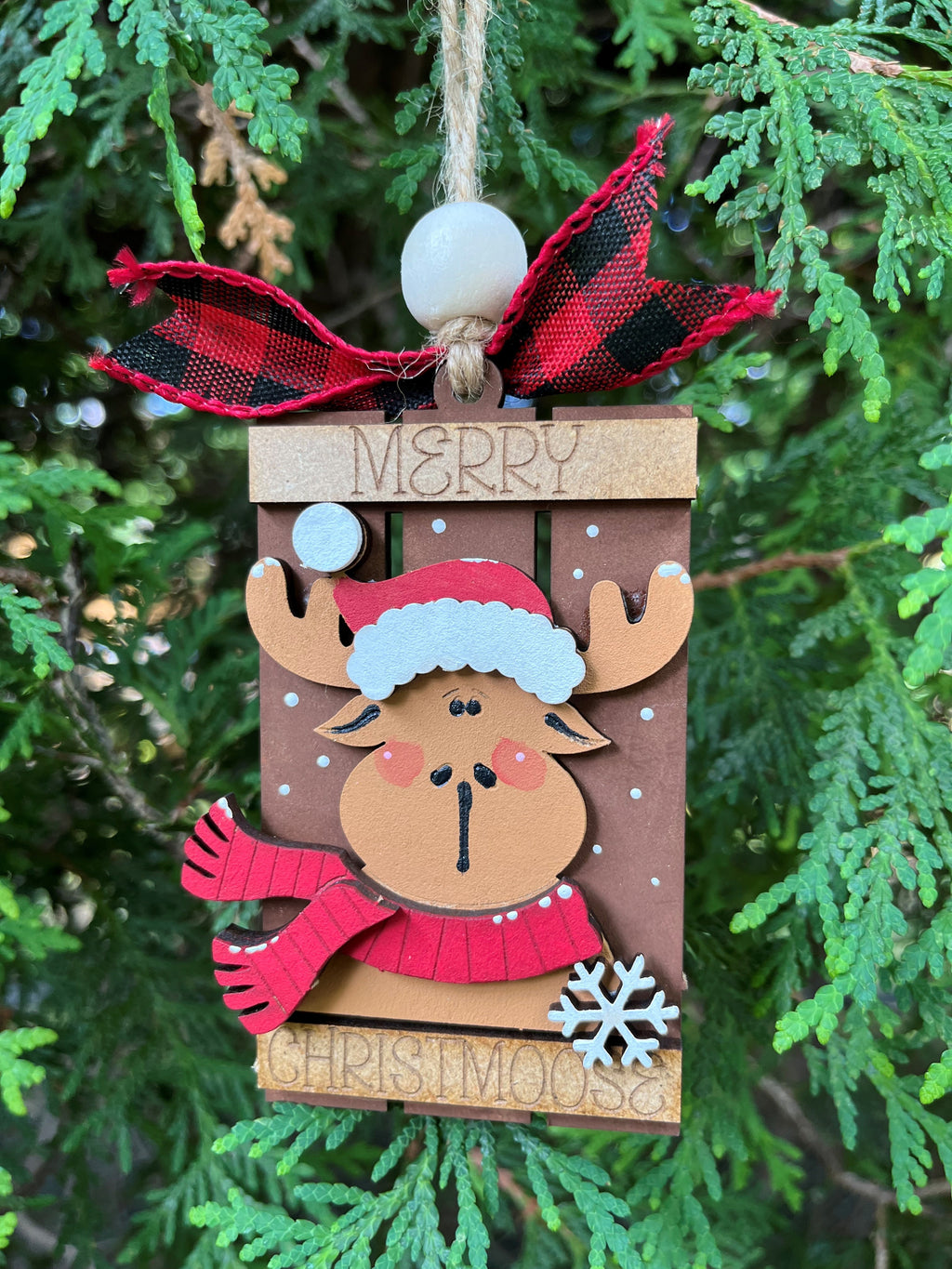 Moose Sleigh - Pop Out Ornament Kit