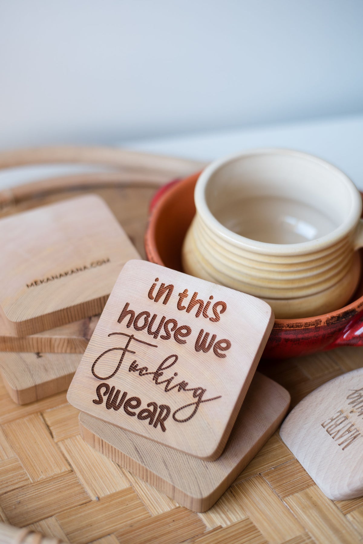 In this House Cedar Coaster