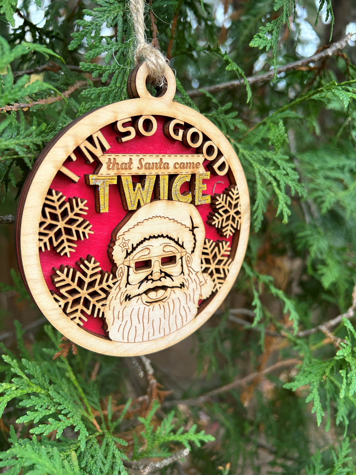 Santa came twice Ornament