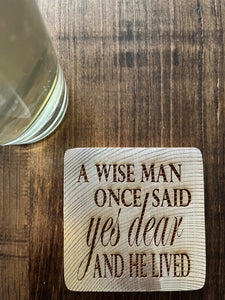 Cedarwood Coaster - Wise Man