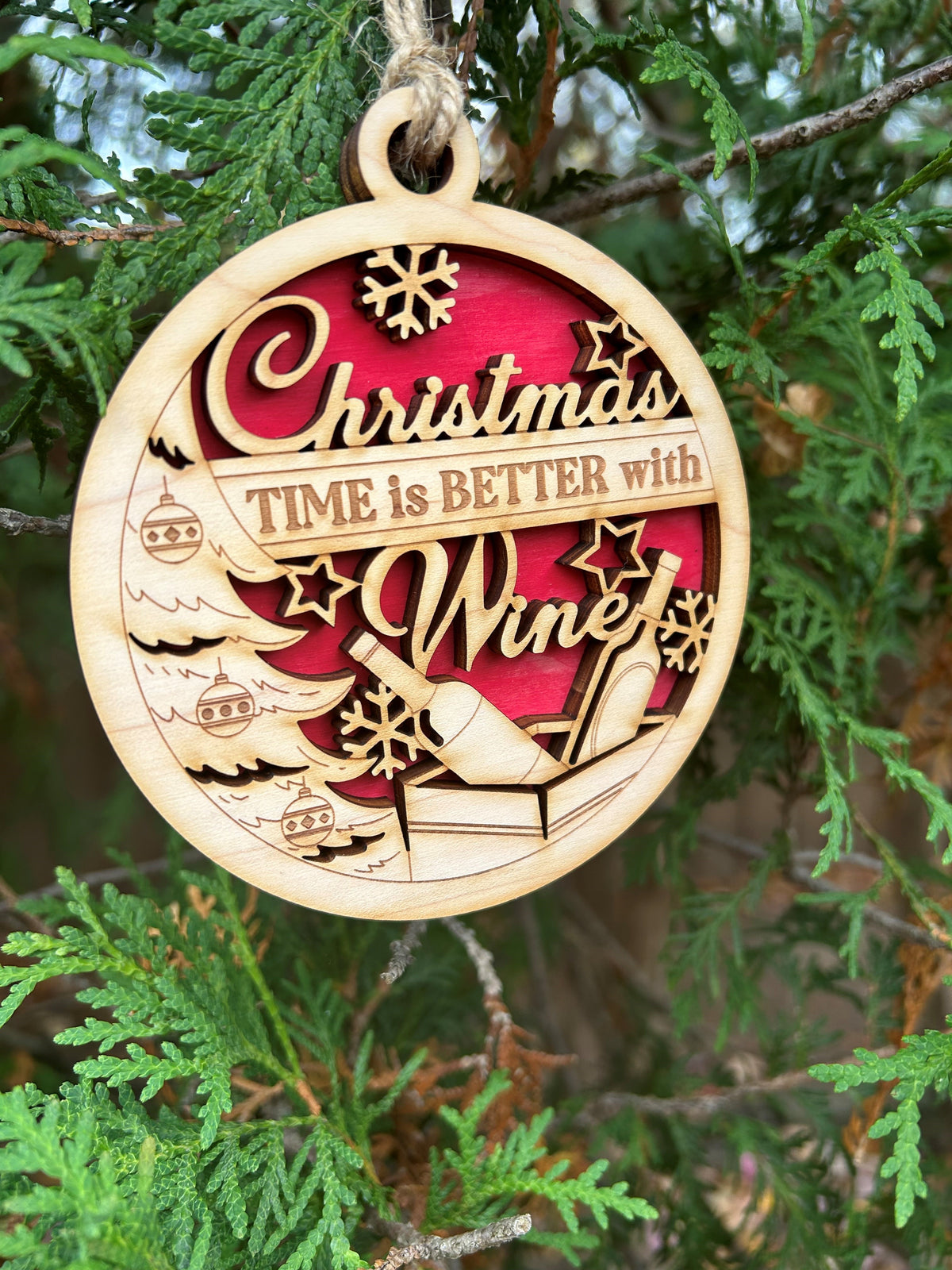 Christmas is Better with Wine Ornament