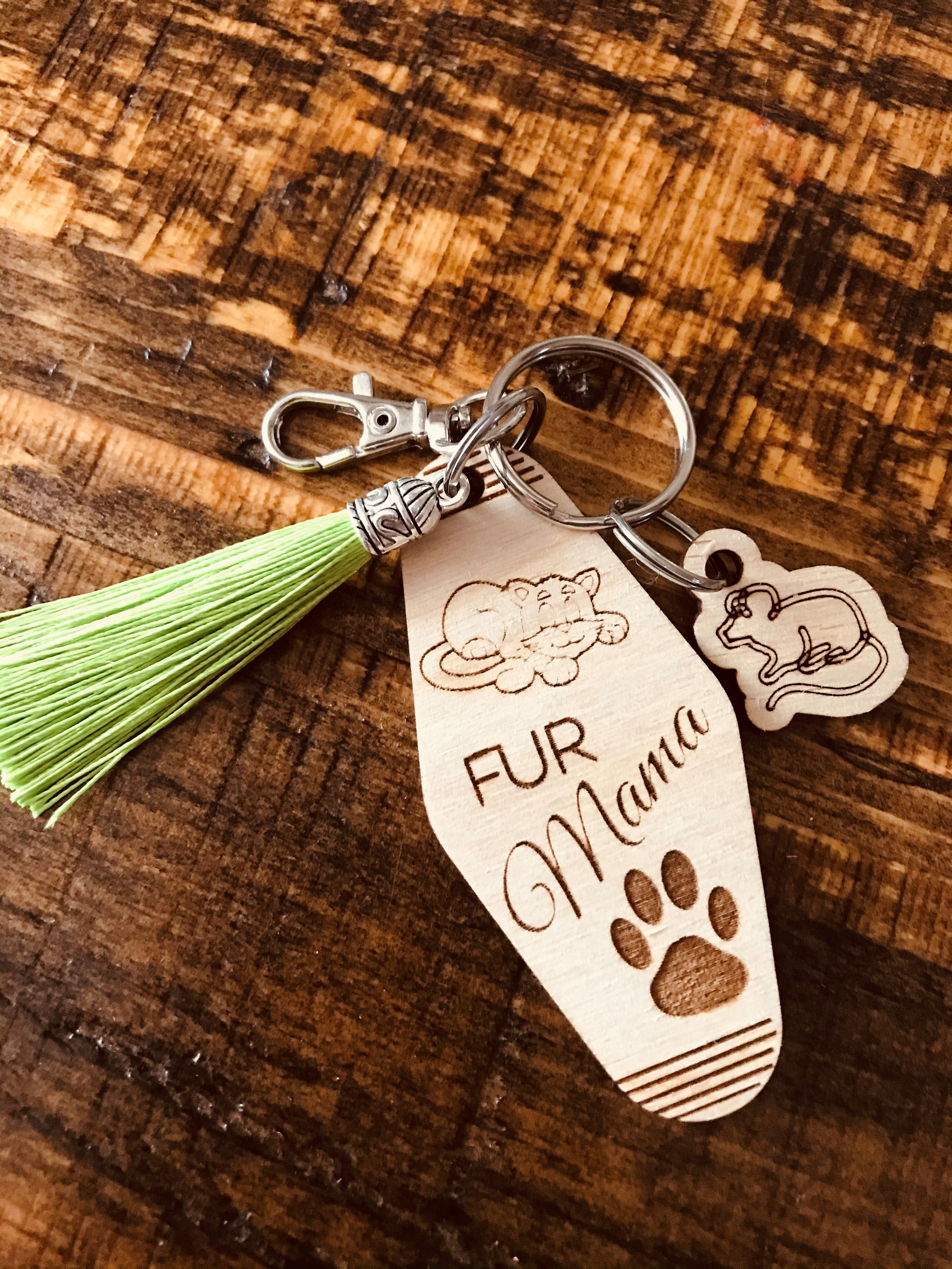 Cat Fur Mama Motel Key Ring