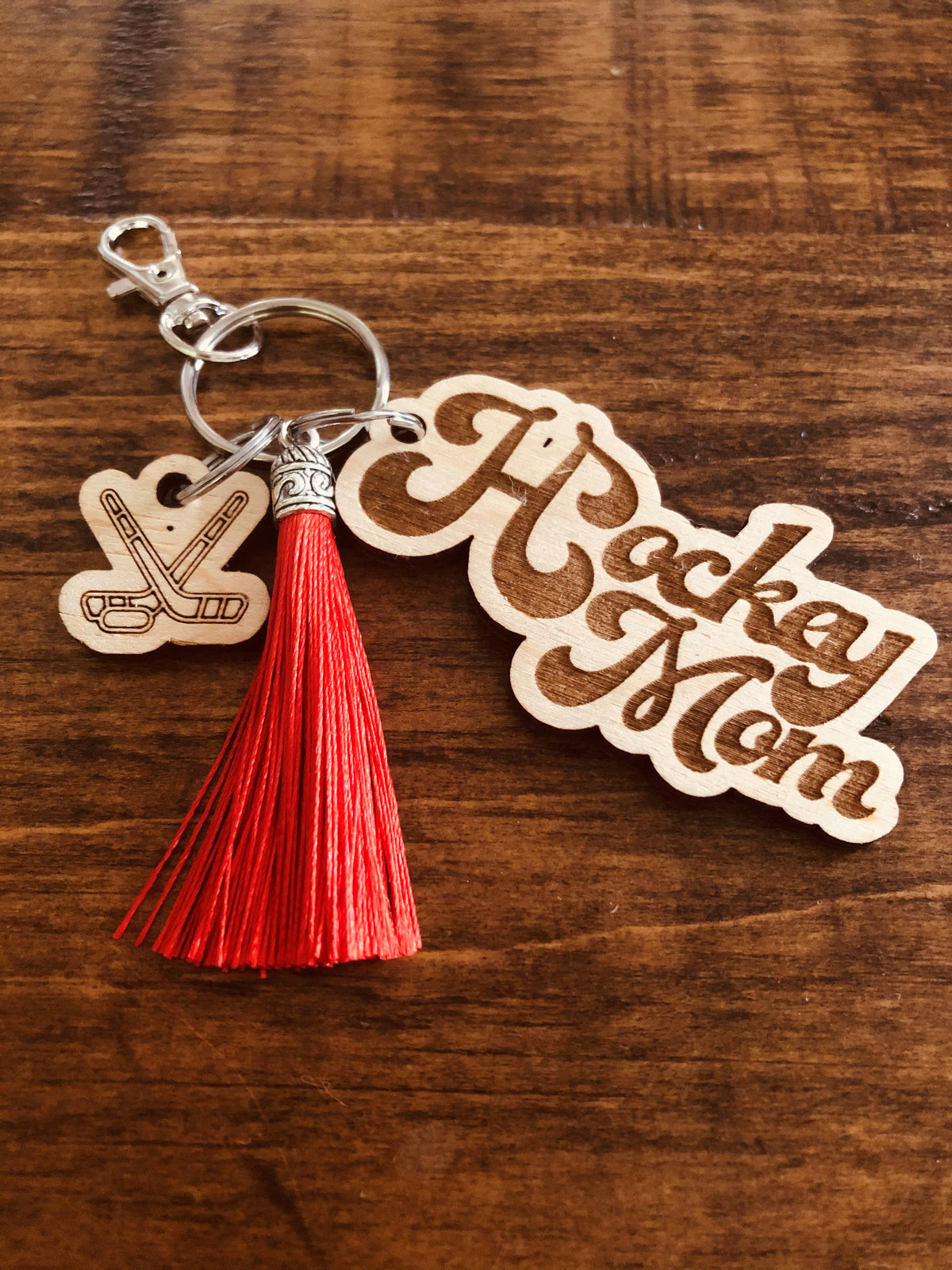 Hockey Mom Key Ring