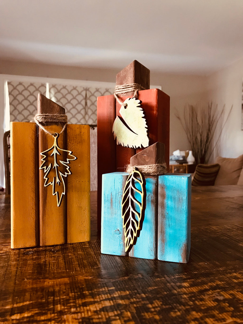 Country Pumpkins – Rustic Wooden Pumpkin Trio