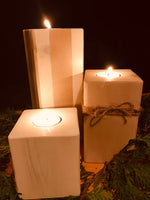 Load image into Gallery viewer, Cedar Pillar Tea Light Holder Set
